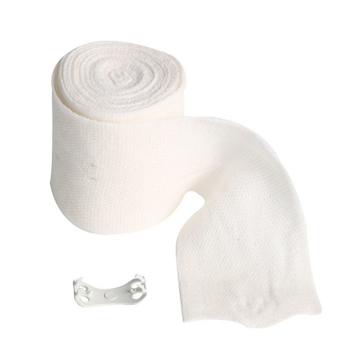 Venda elástica de algodón, 4 x 0,9-2 cm de longitud, cierre de velcro,  venda de compresión sin látex (paquete de 5) Adepaton WMPH-779